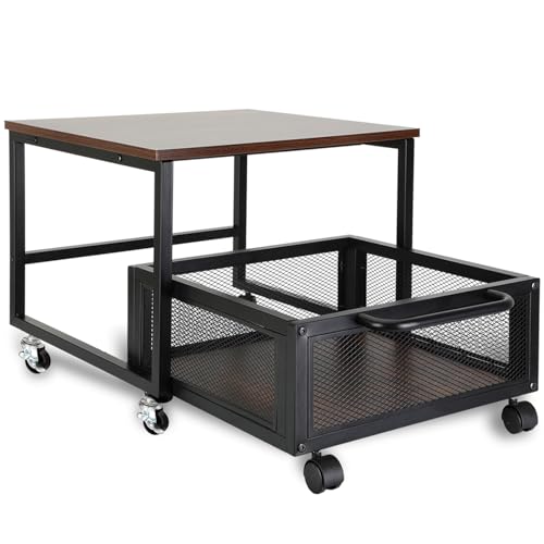 Mini Fridge Stand with Large Storage Capacity and Wheels, Mini Fridge Table, Removable Mini Fridge Cart, Small Fridge Stand Suitable for Kitchen, Bedroom, Office, Dormitory, Etc, Retro