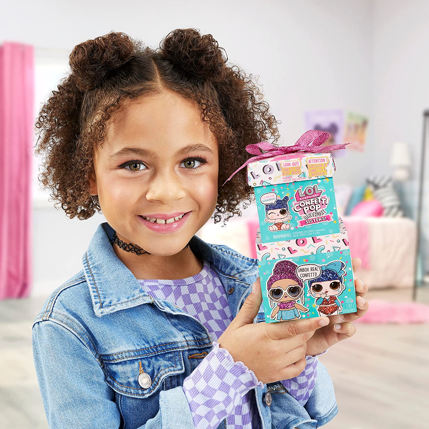 LOL Surprise! Confetti Pop Birthday Sisters Collectible Doll with Lil Sister and 10 Surprises G49067