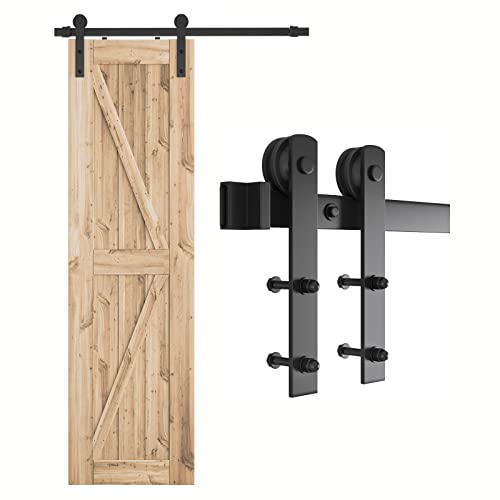 SMARTSTANDARD 6.6FT Barn Door Hardware kit, Barn Door Track, Sliding Door Hardware kit, Smoothly and Quietly -Heavy Duty Sturdy -Easy to install, Fit 36"-40" Wide Panel (I Shape Hanger)