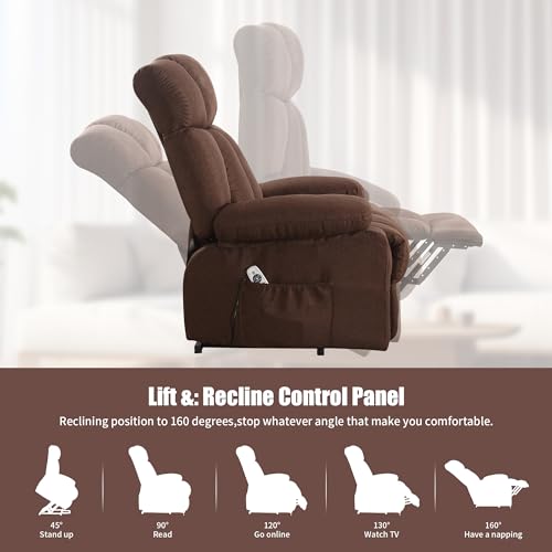Oversized Power Lift Recliner Chair with Massage and Heat for Elderly, Blue K6321