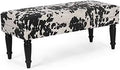 KHBIULIFE 39\u2019\u2019 Mid Century Modern Bench- End of Bed Bench Dining Bench Ottomans with - Upholstered Small Bed Bench Coffee Table Ottoman for Bedroom Entryway and Living Room (Bla