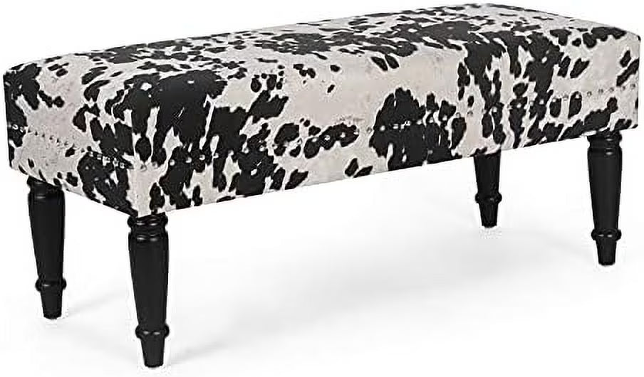 KHBIULIFE 39\u2019\u2019 Mid Century Modern Bench- End of Bed Bench Dining Bench Ottomans with - Upholstered Small Bed Bench Coffee Table Ottoman for Bedroom Entryway and Living Room (Bla