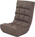 Casart Floor Chair Sleeper 4-Position Adjustable Angle Folding Lazy Sofa Cushioned Couch Lounger Easy for Storage, Brown