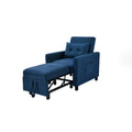 3-in-1 Single Sofa Chair w/ Pull-out Sleeper, Convertible Futon Lounge Chair Set w/ Side Pocket & Pillows, for Livingroom, Beige