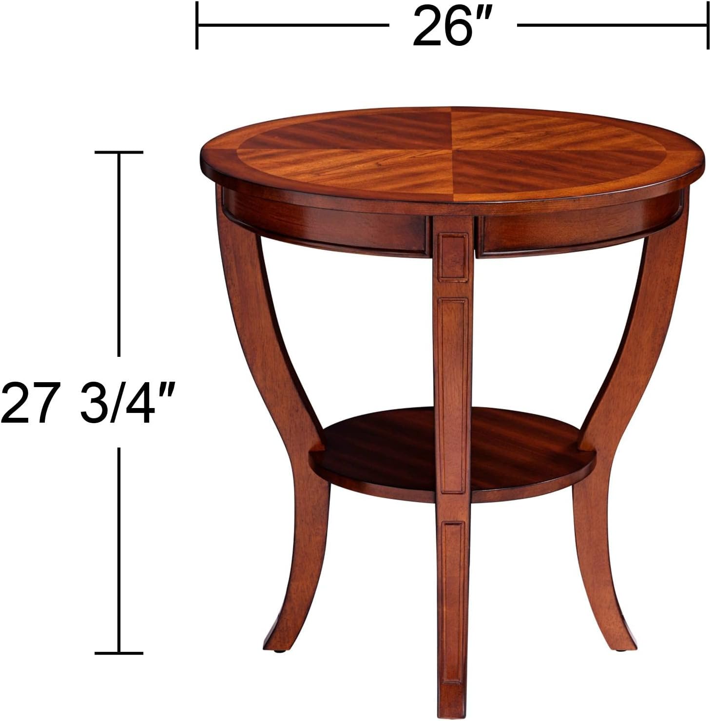 Patterson II Farmhouse Rustic Cherry Wood Round Accent Side End Table 26" Wide D278346