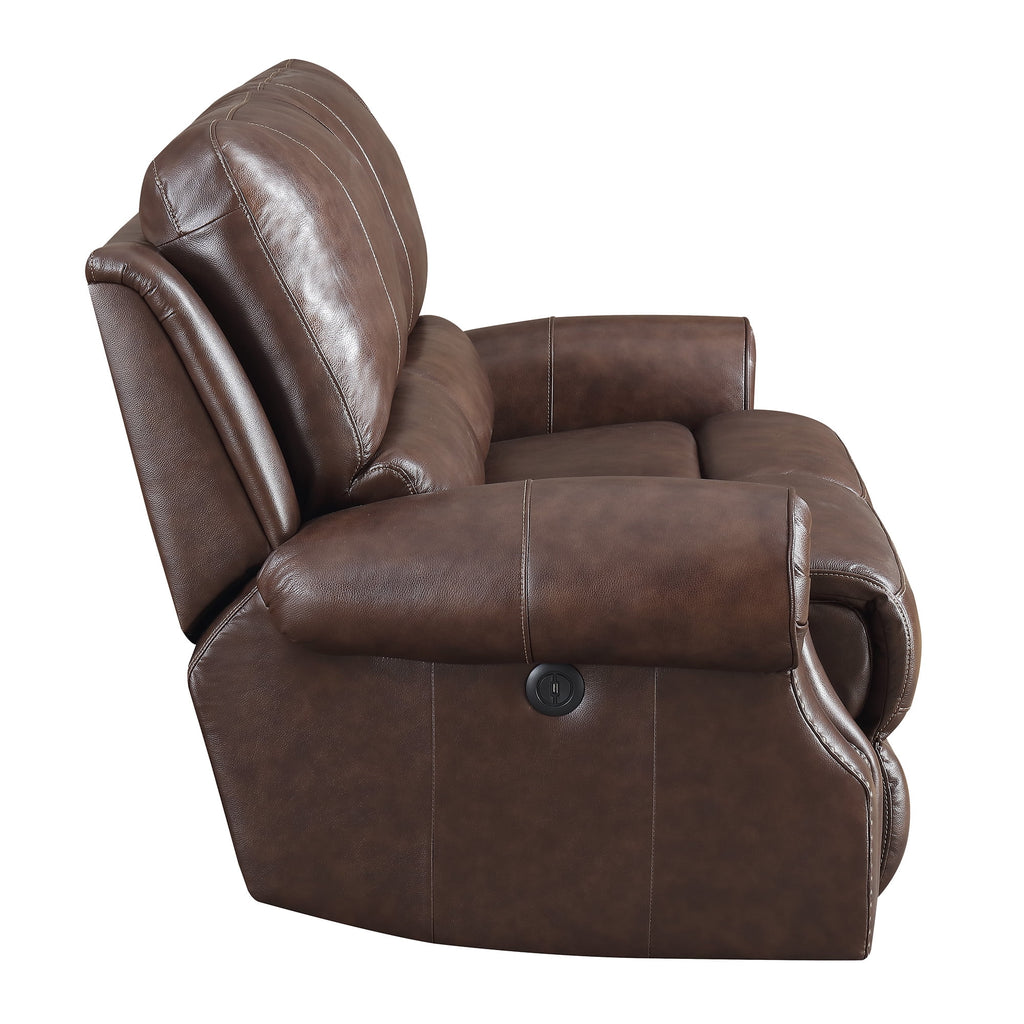 Picket House Furnishings Williams Power Motion Loveseat Saddle Brown U128357
