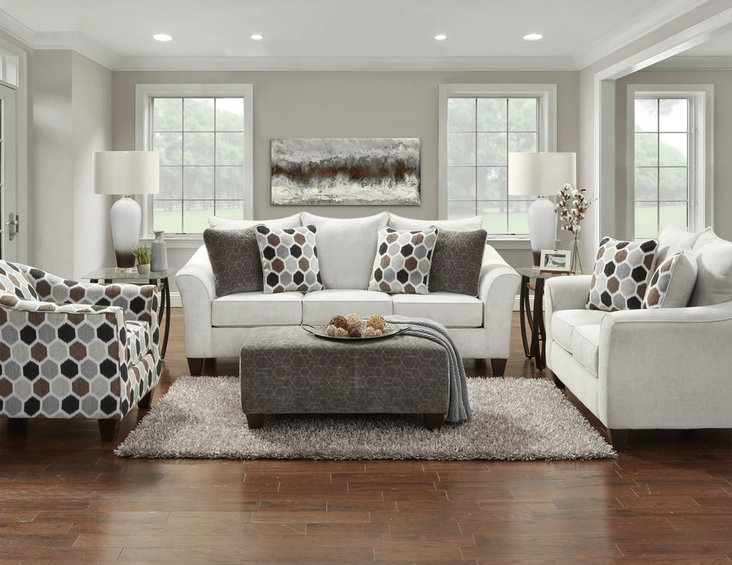 Roundhill Furniture Camero Fabric Pillow-back Sofa, Silver S786