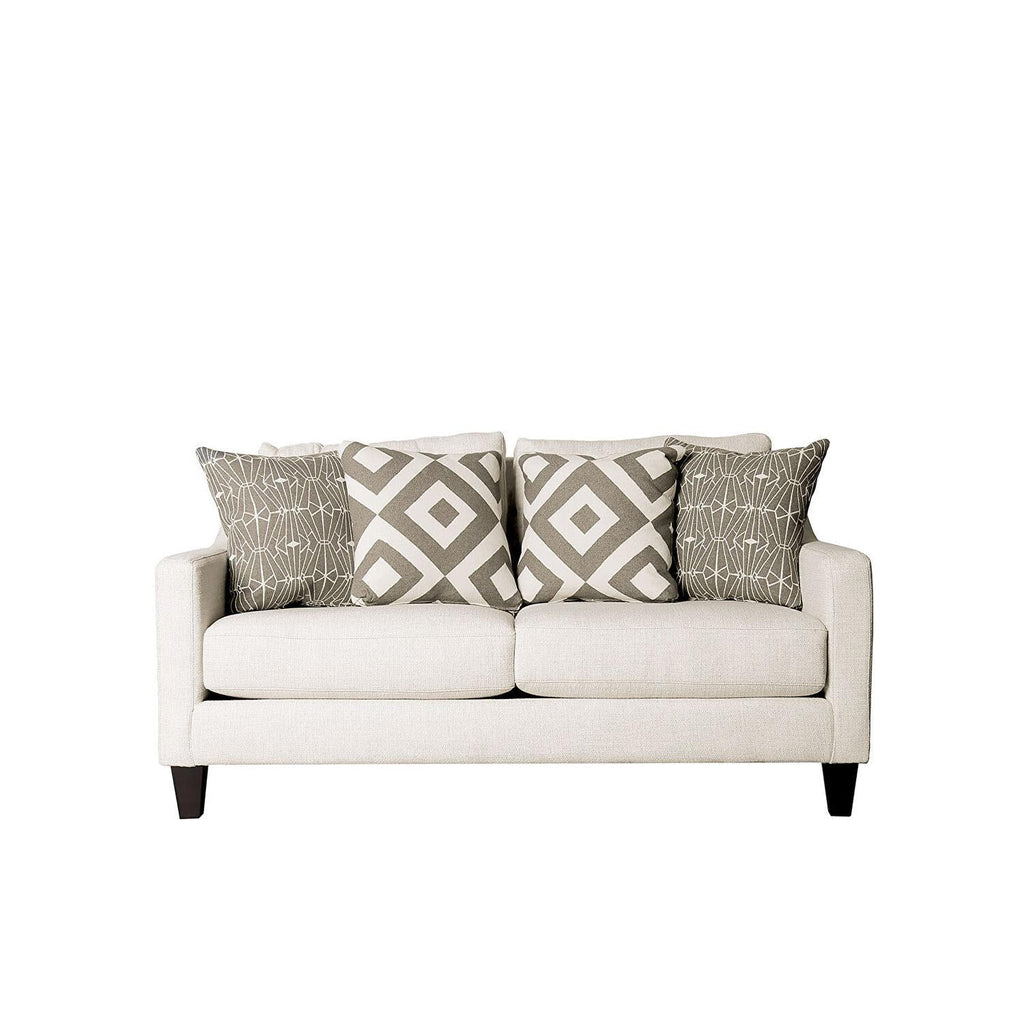 Parker Transitional Ivory Fabric Living Room Set 3pcs Furniture of America F764