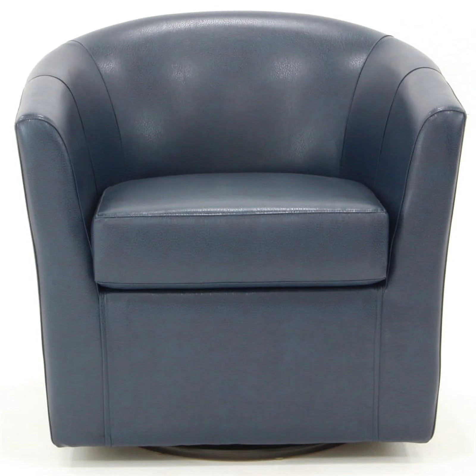 Pemberly Row Faux Leather Swivel Club Chair Blue O856501