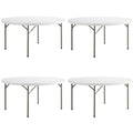 5 Pack! 72" Round Commercial Folding Table - Heavy-Duty White Plastic Folding Table for Events, Parties, Banquets and Weddings - Perfect for Indoor/Outdoor Use