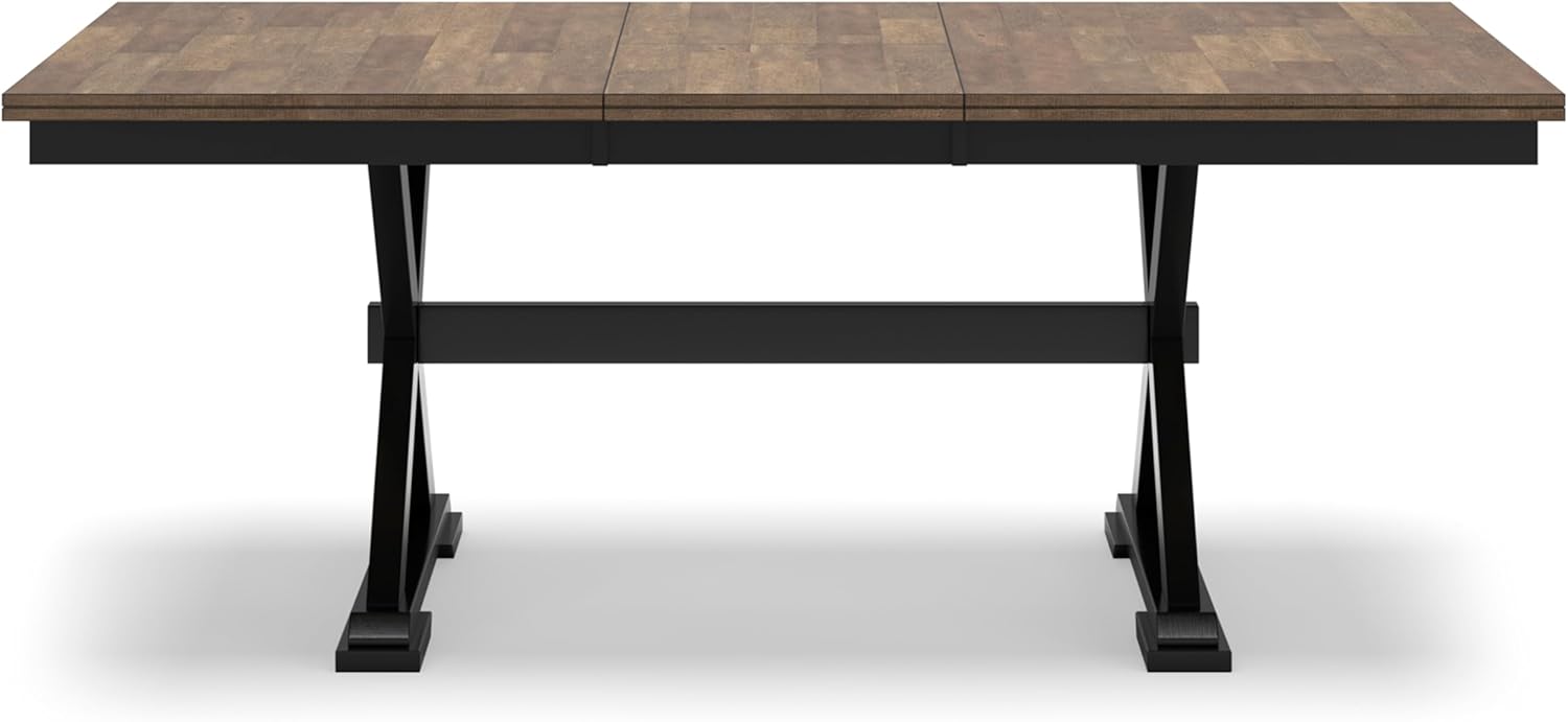 Signature Design by Ashley Wildenauer Dining Extension Table, 78" W, Black & Dark Brown H4115