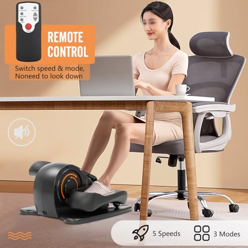 Under Desk Elliptical Electric Seated Pedal Exerciser with Remote Control U141