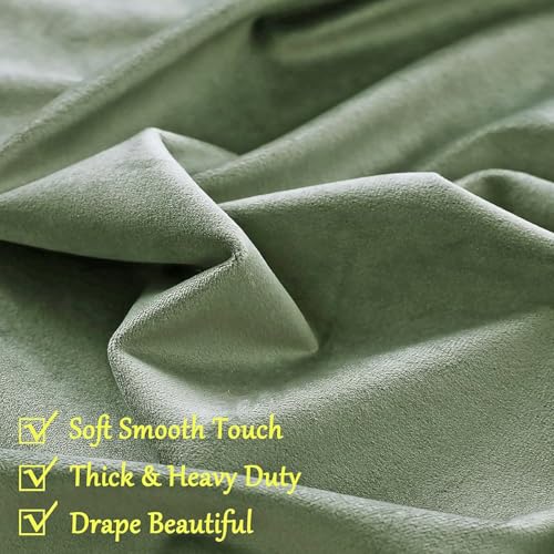 Timeper Taupe Velvet Curtains 96 inches Grommet Blackout Panels 2 Pack J2479