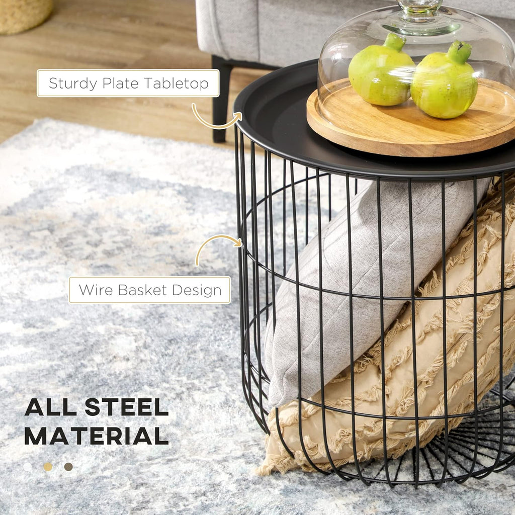 Nesting Coffee Tables Set of 2 with Storage, Black L3943