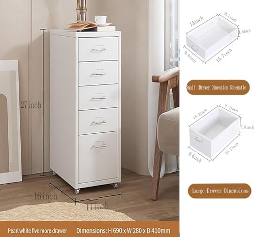 Metal Mobile File Cabinet with Lock Casters for Home Office O369561