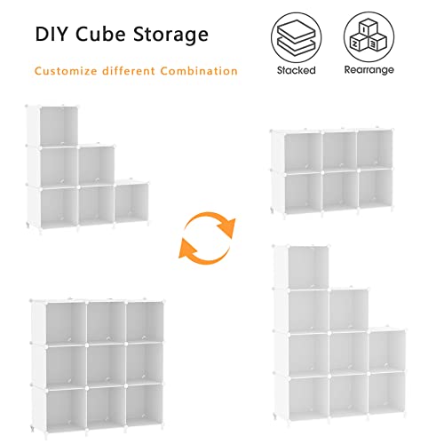 AWTATOS Cube Storage Organizer, 6-Cube Plastic Bookshelf, Translucent S940