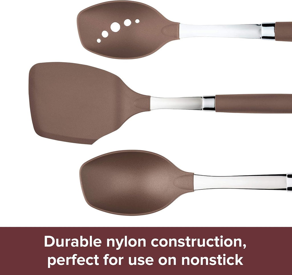 Anolon SureGrip Nonstick Kitchen Utensil Set, 6 Piece, Bronze Brown N992617