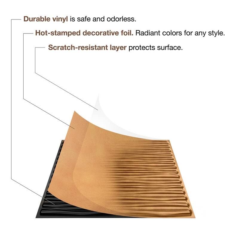Fasade Decorative Vinyl Ceiling Tile 2ft x 2ft Moonstone Copper (5 Pack) R5895