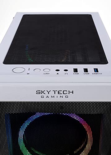 SkyTech Chronos Gaming PC Desktop - AMD Ryzen 7 3700X, RTX 3070, 1TB SSD, 16GB RAM, White C6598