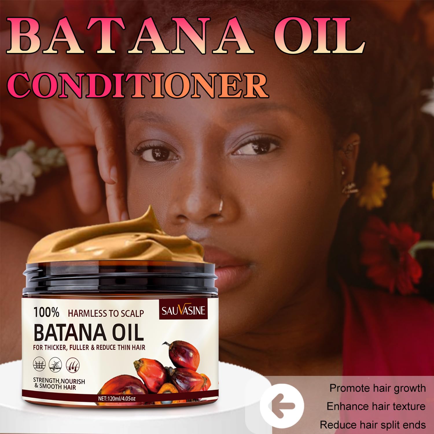 Batana Oil for Hair Growth, Unrefined Organic Pure Batana Butter Conditioner T8133