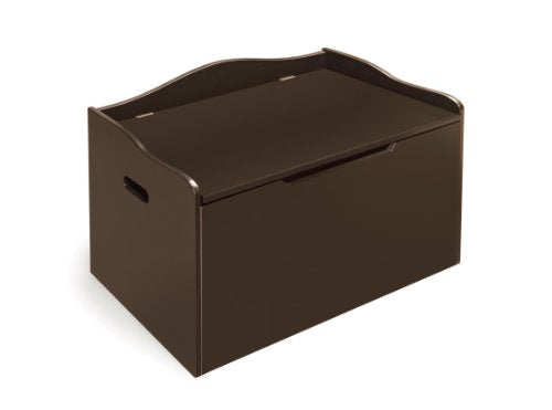 Badger Basket Kid's Wooden Toy Box and Storage Bench Seat with Safety Hinge - Gray