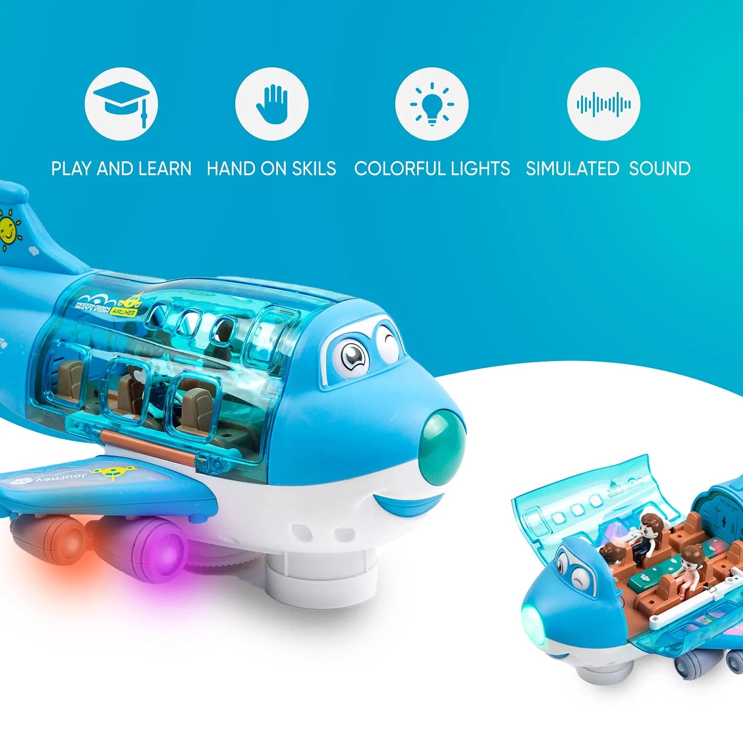 Airplane Toys for Kids with LED Lights and Sounds, Ages 3-12 K31111