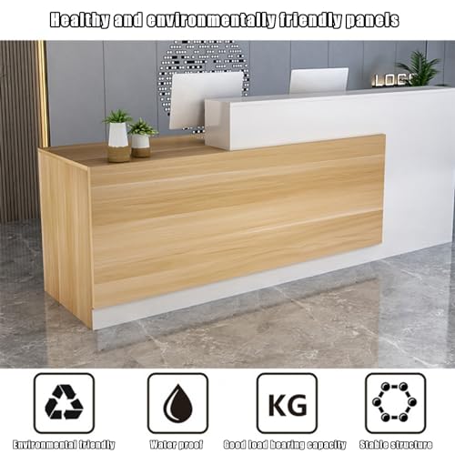 Reception Counter Desk with Lockable Drawers, Modern Retail Counter, 160x60x100cm U333125