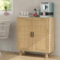 Rattan Buffet Cabinet, Sideboard Buffet with Drawer, Boho Credenzas Farmhouse Console Table for Dining Room, Hallway, Living Room