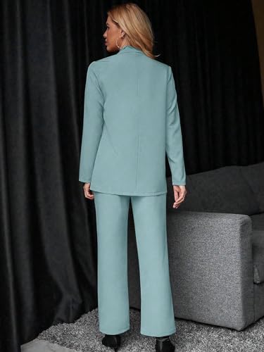 SweatyRocks Women's 2 Piece Blazer Set Long Sleeve Office Suits A9625