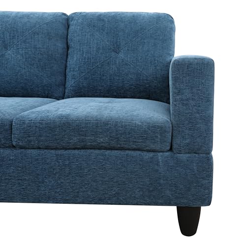 Modern 3-Piece L-Shaped Fabric Couch with Chaise and Storage Ottoman F09915A (Red) N440