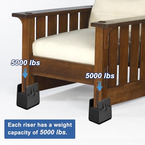 uxcell 4 inch Bed Risers with Adjustable Screw Clamp, 4Pcs, Black B26201
