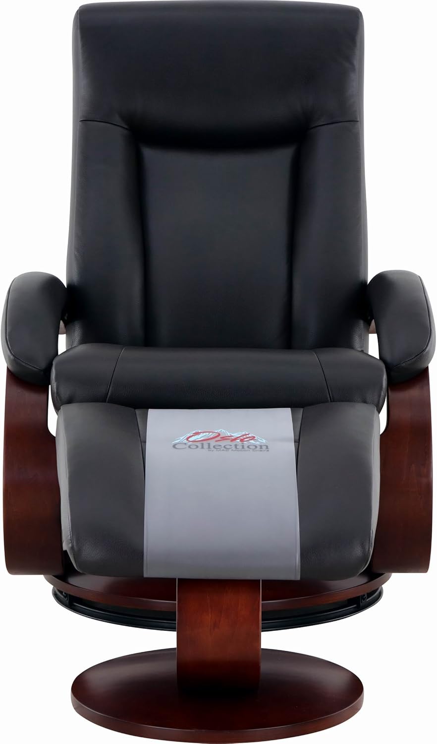 Hamilton Recliner and Ottoman in Black Top Grain Leather Y917