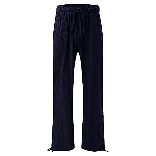 Linen Wide Leg Pants for Women with Pockets K9213