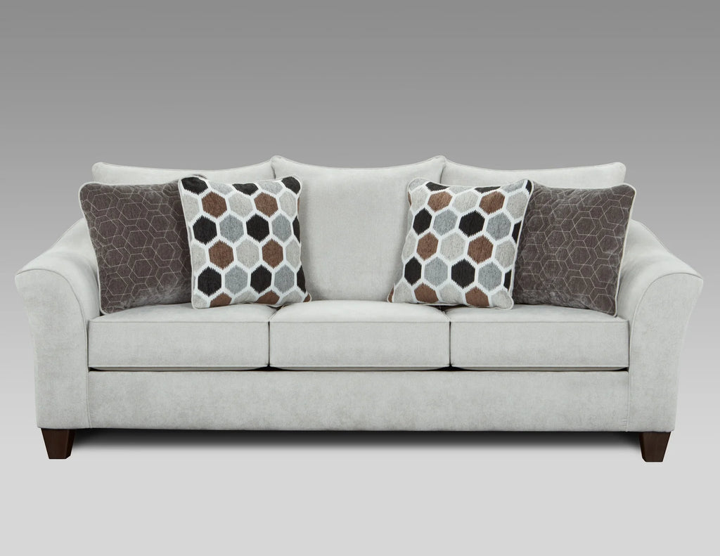 Roundhill Furniture Camero Fabric Pillow-back Feature Sofa, Silver Color