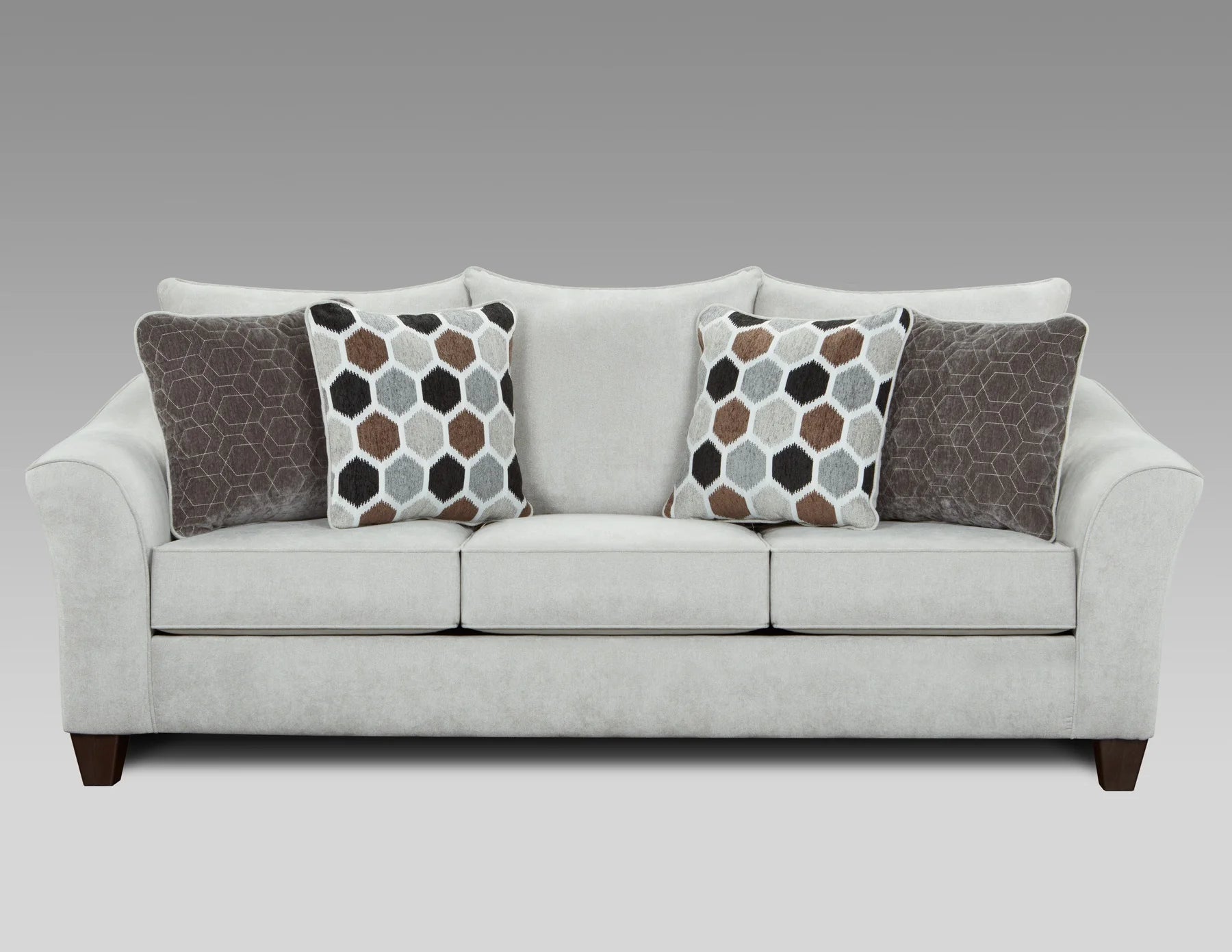 Roundhill Furniture Camero Fabric Pillow-back Feature Sofa, Silver Color
