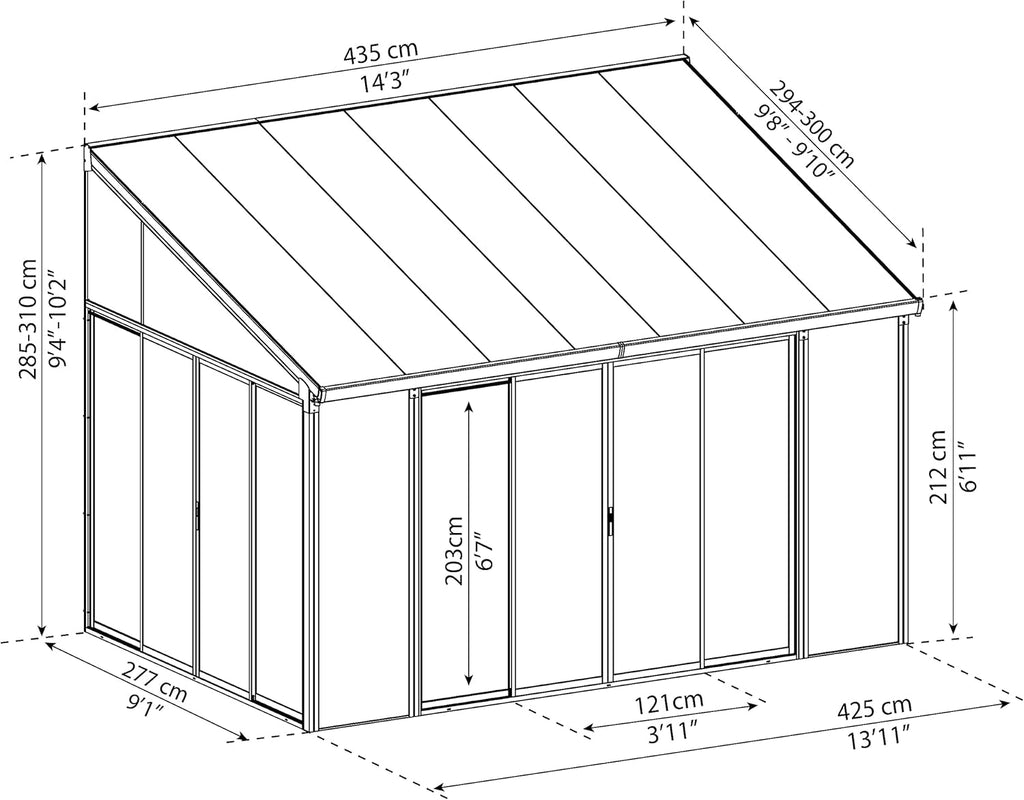 Palram Canopia SanRemo 10x14 Enclosed Patio Cover, White DIY Sunroom Kit with UV Protected Polycarbonate C60526