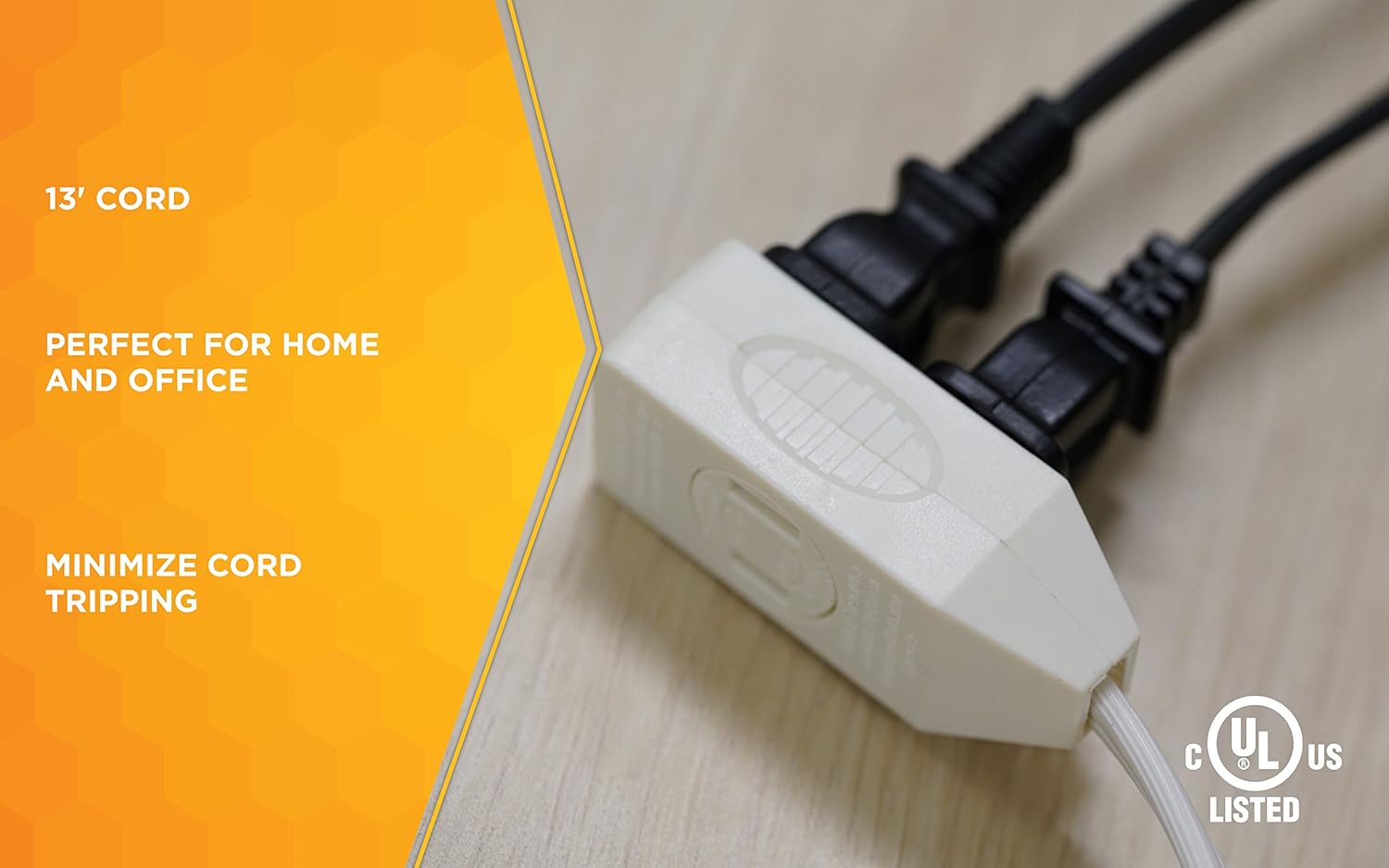 SlimLine 2237 Flat Plug Extension Cord, 2-Wire, 13-Foot, White F92137