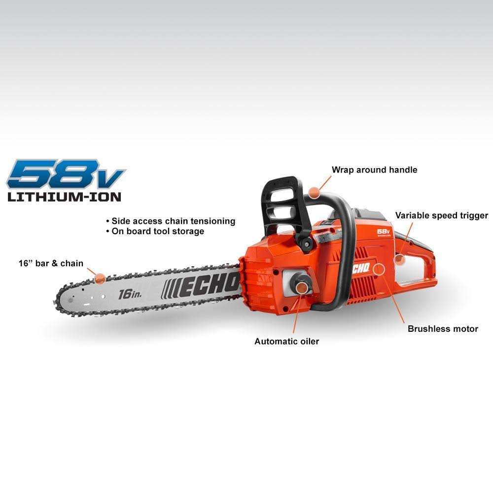 Echo-ccs-58v4ah 16 in Cordless Chainsaw with Battery and Charger Y52190