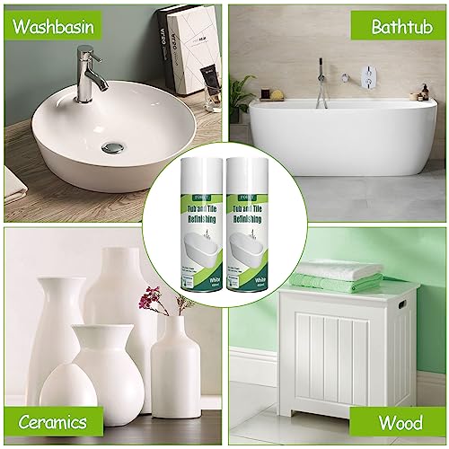 Tub and Tile Spray Paint White 450ml (2 Pack), Bathtub Refinishing Kit V51678