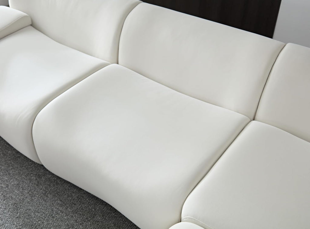 Luxury Modern Sectional Curved Sofa L-Shape Right Chaise White W737