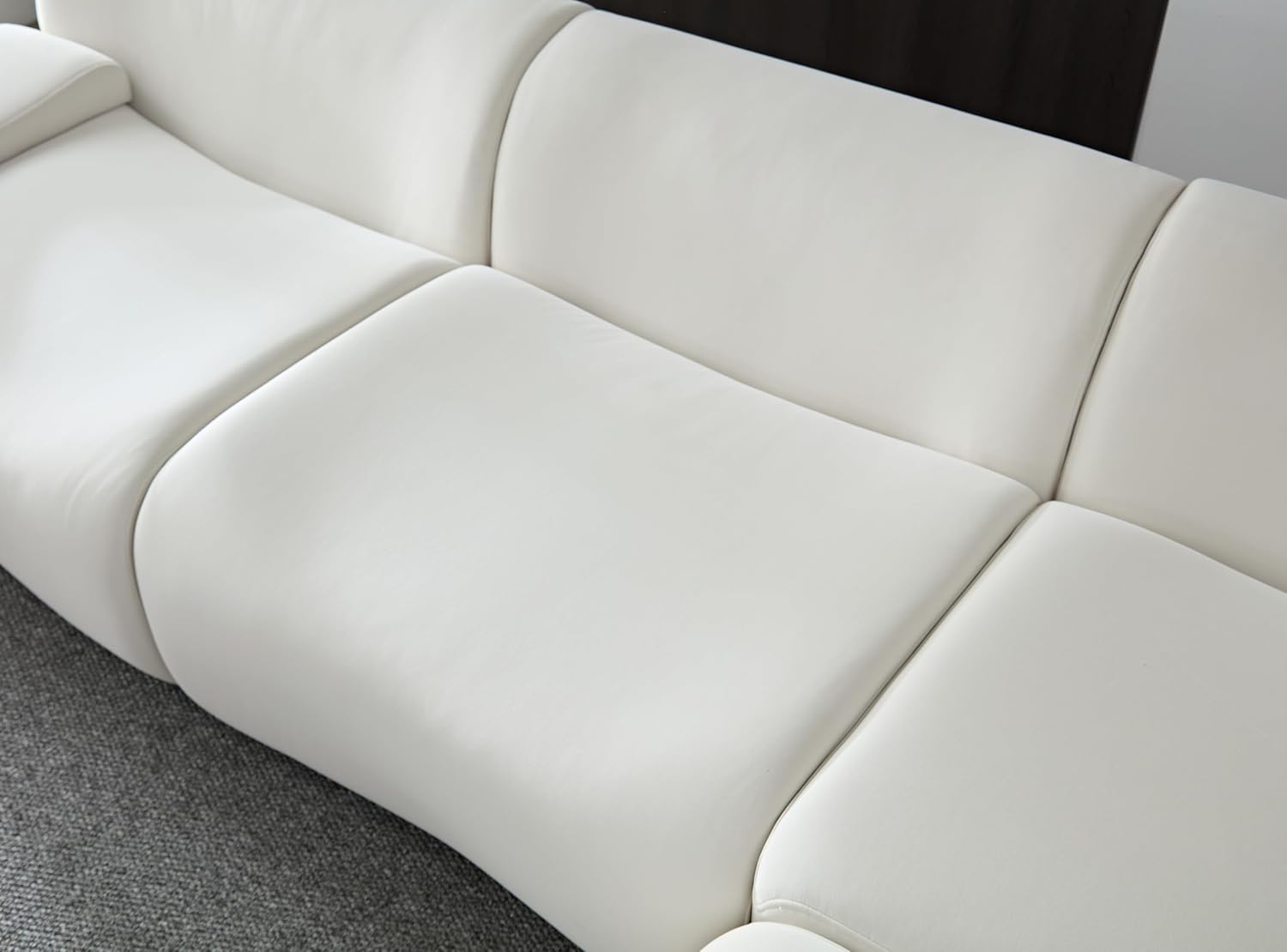 Luxury Modern Sectional Curved Sofa L-Shape Right Chaise White W737