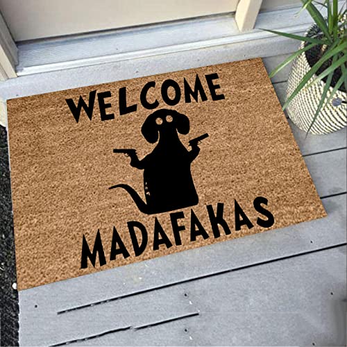 Funny Black Outdoor Door Mat for Entryway Porch L397710