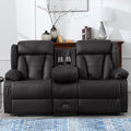 59" Manual Reclining Loveseat - Wall Hugger Double Loveseat Recliner with Side Pockets, Manual Recliner Chair RV Sofa (Brown, Loveseat)