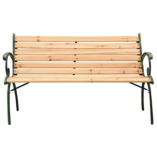 Cast Iron and Firwood Patio Bench 48.4" for Outdoor Garden L747571