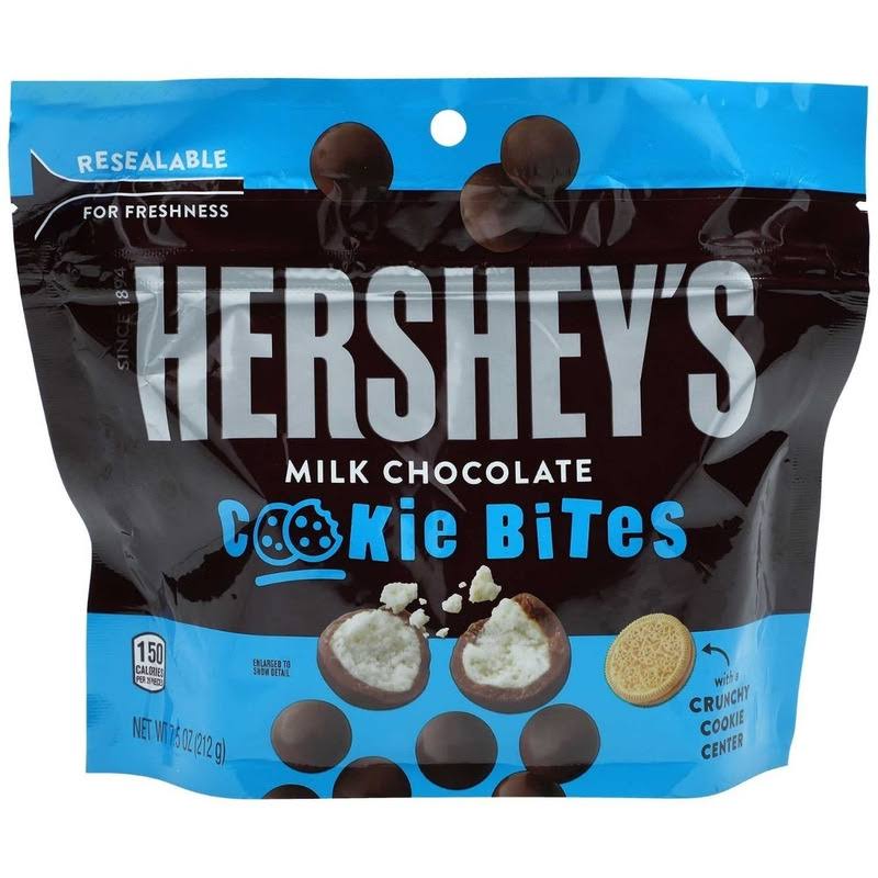 Hershey&s Milk Chocolate Cookie Bites Bolsa Resellable 212g