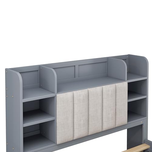 NicBex Murphy Bed Cabinet Wall Bed Queen Size with Shelves, Drawers and USB Ports, White J4083