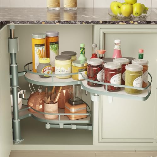 Blind Corner Cabinet Organizer 36" Pull Out 2 Tier Soft Close N12010