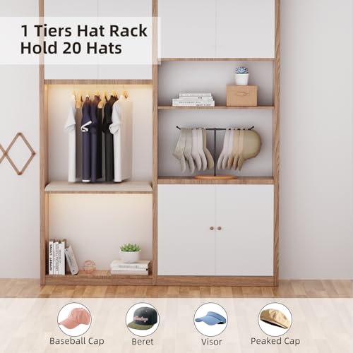 Hat Organizer for Baseball Caps, Free-Standing Metal Hat Rack, Black J25968
