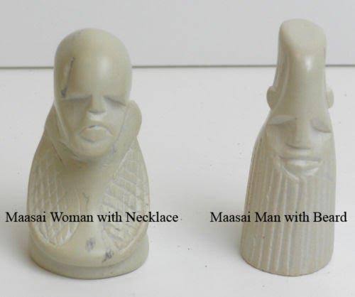 Smolart Hand Carved Soapstone Maasai Chess Set 14x22 Board Q904