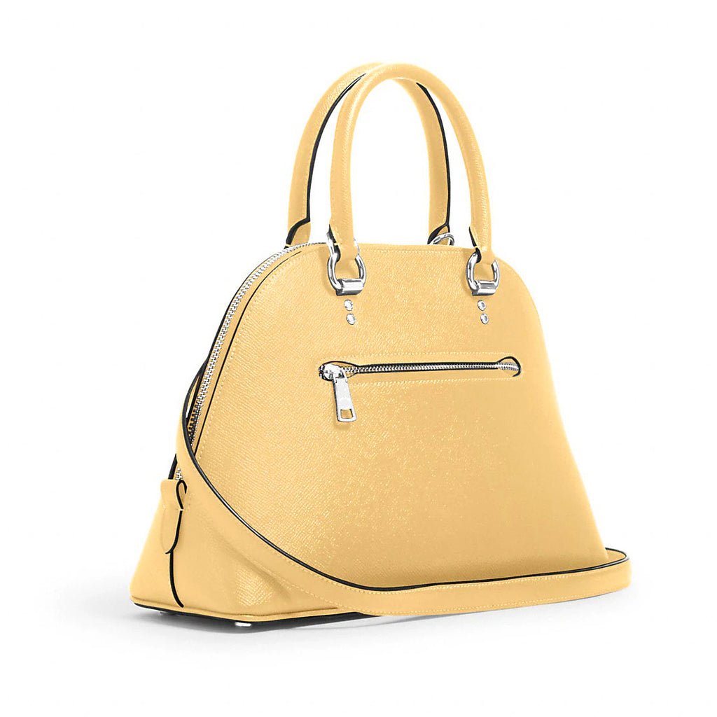 Coach Women's Crossgrain Leather Katy Satchel Handbag Vanilla L28715